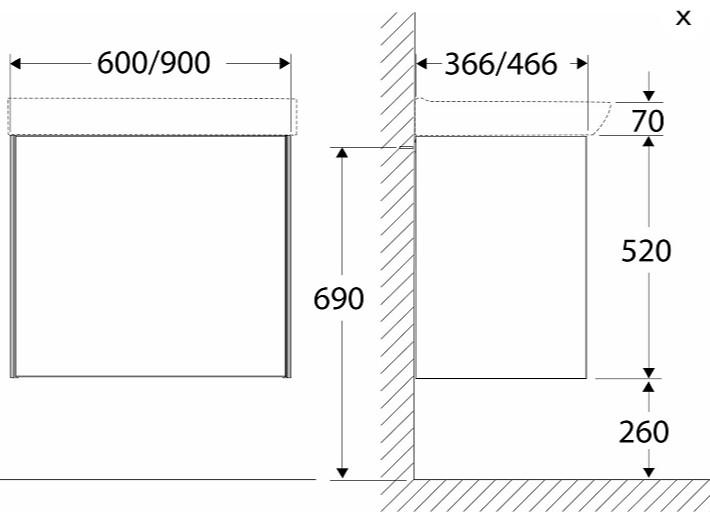Ifö Sense møbelpakke 60 m/Ifö Spira håndvask og 1 skuffe - Hvid Ifö Sense møbelpakke 60 m/Ifö Spira håndvask og 1 skuffe - Hvid