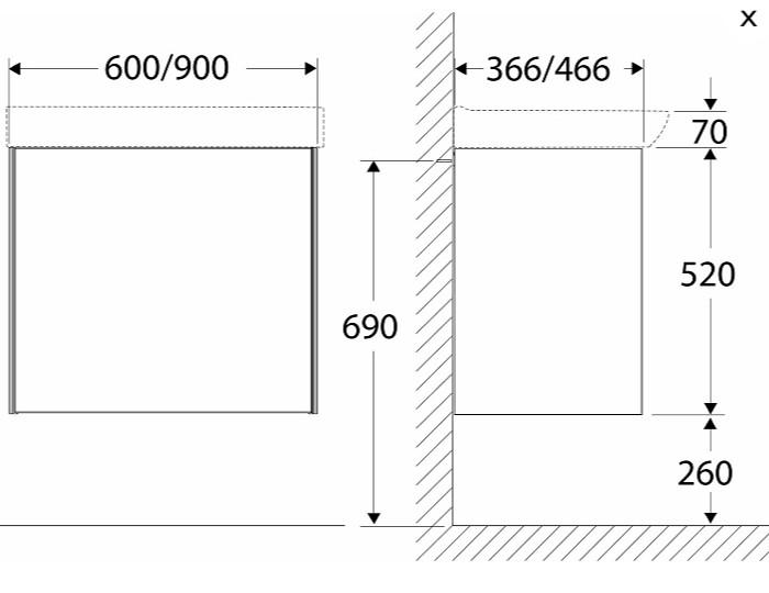 If&ouml; Spira 60 m&oslash;belpakke m/2 skuffer - Hvid