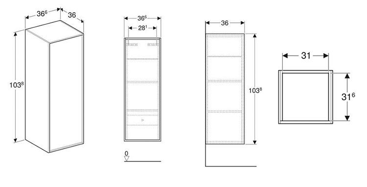 If&ouml; Sense Art halvh&oslash;jskab m/l&aring;ge - Eg