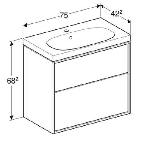 If&ouml; Sense Art 75 kompakt m&oslash;bels&aelig;t m/2 skuffer - Mat hvid