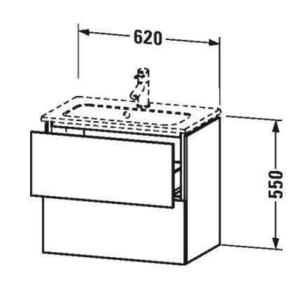 Duravit L-Cube 62 Compact vaskeskab - Hvid h&oslash;jglans