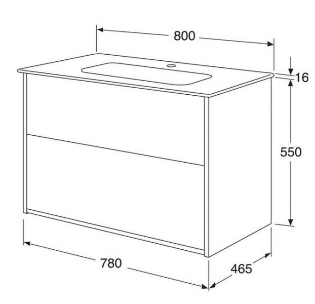 Gustavsberg Artic 80 m&oslash;bels&aelig;t m/sort vask - Askegr&aring;