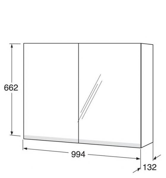Gustavsberg spejlskab Artic 100 - Askegr&aring;