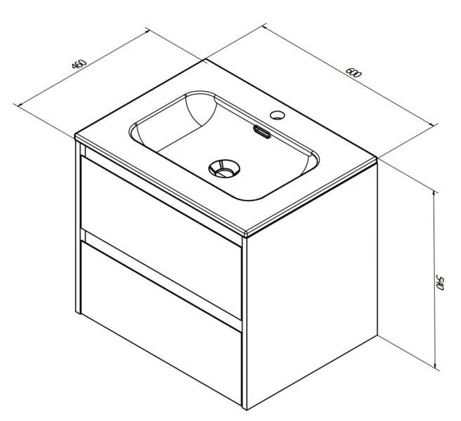 Sanibell Proline m&oslash;bels&aelig;t 60 m/integrerede greb - Mat hvid
