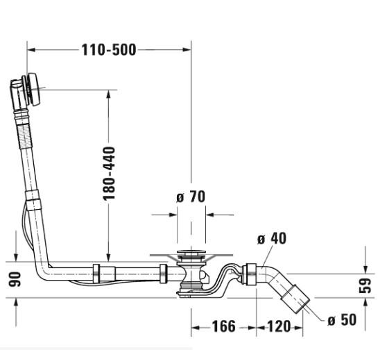 Duravit af- og overl&oslash;bss&aelig;t Quadroval