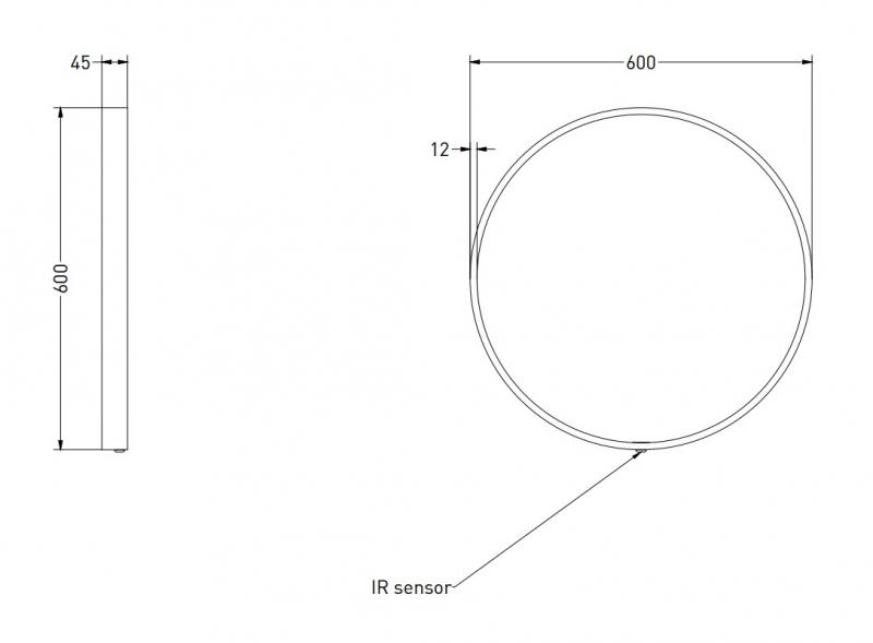 Sanibell Ink SP24 rundt spejl m/lys, varme og sensor &Oslash;60 - B&oslash;rstet kobber