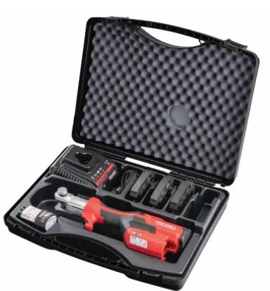 Ridgid pressmaskine RP115, med batteri, lader og M15-18-22 k&aelig;ber