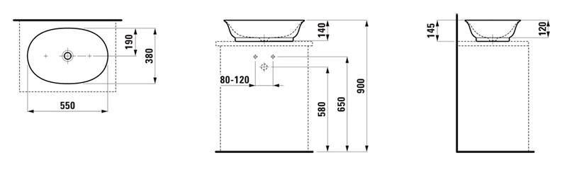 Laufen the New Classic 55 fritst&aring;ende bowlevask - Uden overl&oslash;b