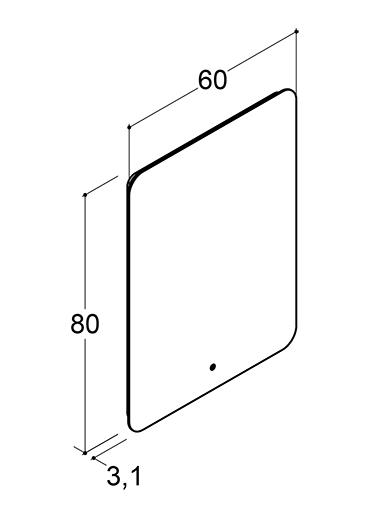 Dansani Glow 60 spejl m/backlight og touch Dansani Glow 60 spejl m/backlight og touch