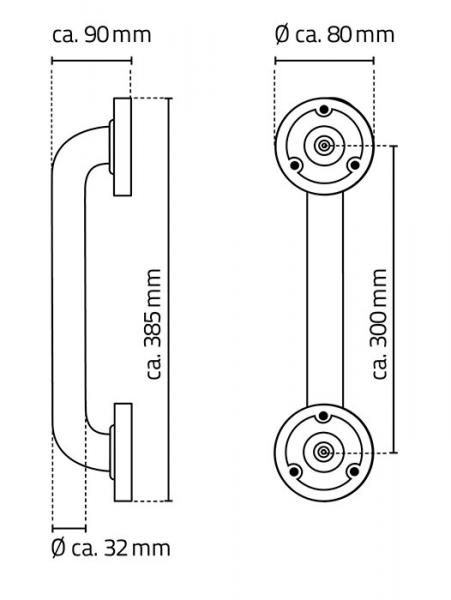 Ridder Assistent badekarsgreb - 30 cm - Krom/børstet krom Ridder Assistent badekarsgreb - 30 cm - Krom/børstet krom