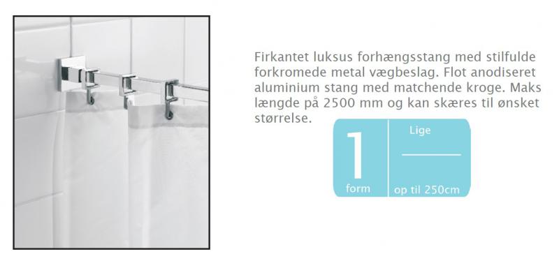 Hefe Elegant firkantet forh&aelig;ngstang