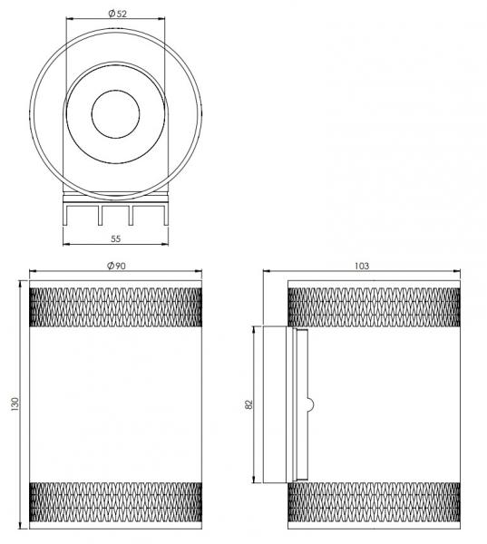 Cass&oslash;e Aura v&aelig;glampe m/crystal cut - B&oslash;rstet messing