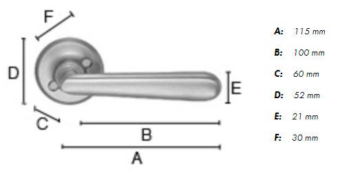 Beslagsboden udend&oslash;rsgreb B152M - B&oslash;rstet krom