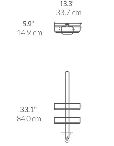 Simplehuman brusehylde til glasd&oslash;r - Rustfrit st&aring;l