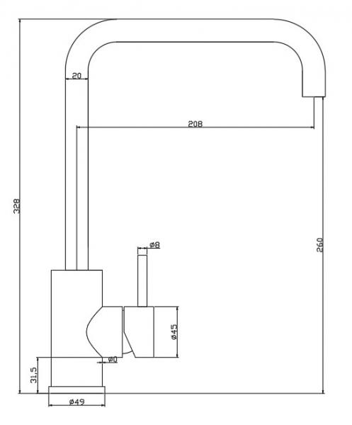 Cass&oslash;e Noba CK03 k&oslash;kkenarmatur - B&oslash;rstet messing