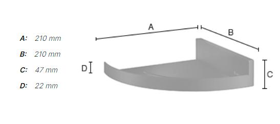 Smedbo Sideline brusehylde til hj&oslash;rne - Mat sort