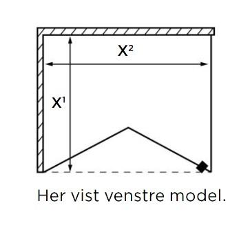 Str&oslash;mberg Savona 195 fast brusev&aelig;g m/folded&oslash;r 800mm - Klart glas/krom