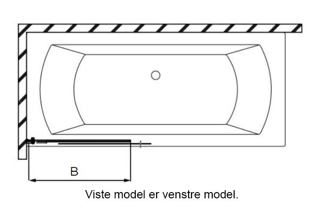 Strømberg Faro 72 badekarvæg m/skydedør - Klar glas/mat sort Strømberg Faro 72 badekarvæg m/skydedør - Klar glas/mat sort