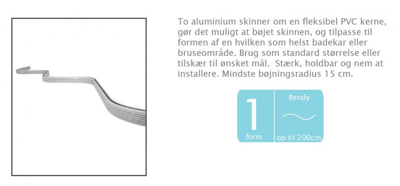 Hefe Bendy forh&aelig;ngsstang - S&oslash;lvgr&aring;