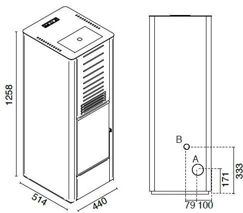 Langå Karen Træpilleovn 40 kg pilletank - Sort Langå Karen Træpilleovn 40 kg pilletank - Sort