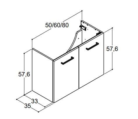 Dansani Mido+ m&oslash;bels&aelig;t 50 m/Amber mini h&aring;ndvask - Hvid mat