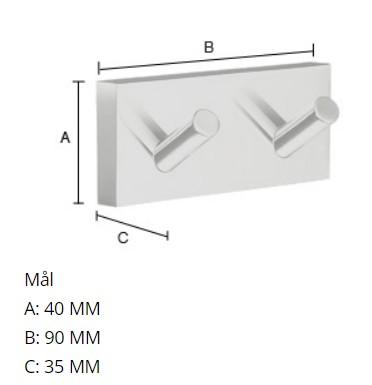 Smedbo House dobbelt h&aring;ndkl&aelig;dekrog - Mat sort