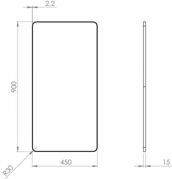 Cassøe Refine vendbart spejl - 45 x 90 cm - m/alu ramme Cassøe Refine vendbart spejl - 45 x 90 cm - m/alu ramme
