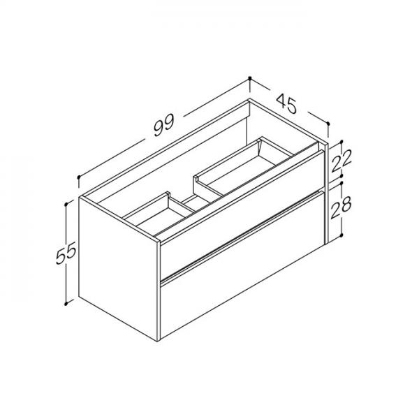 Str&oslash;mberg Lux 100 vaskeskab m/2 skuffer - Olive gr&oslash;n