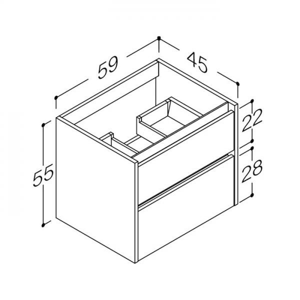 Strømberg Lux 60 vaskeskab m/2 skuffer - Olive grøn Strømberg Lux 60 vaskeskab m/2 skuffer - Olive grøn