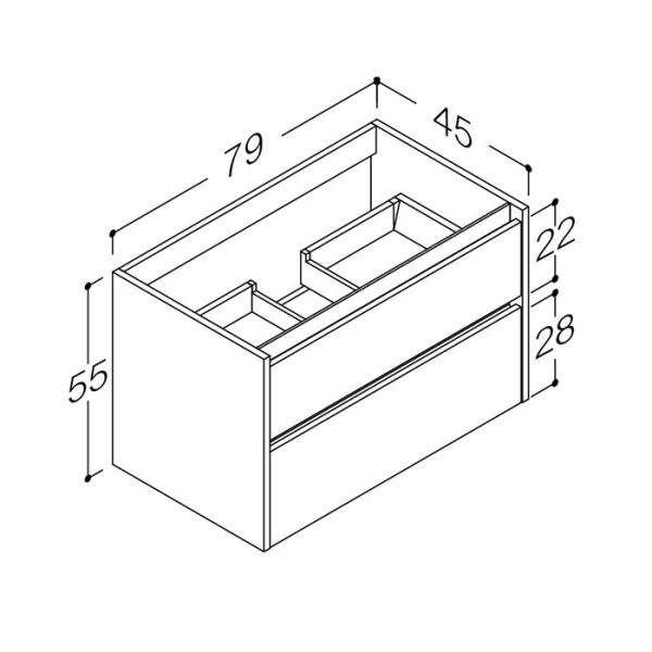 Strømberg Lux 80 vaskeskab m/2 skuffer - Olive grøn Strømberg Lux 80 vaskeskab m/2 skuffer - Olive grøn
