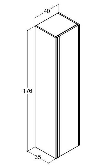 Dansani Luna Classic 40 h&oslash;jskab A m/l&aring;ge og integreret greb - Venstreh&aelig;ngslet - Natur eg