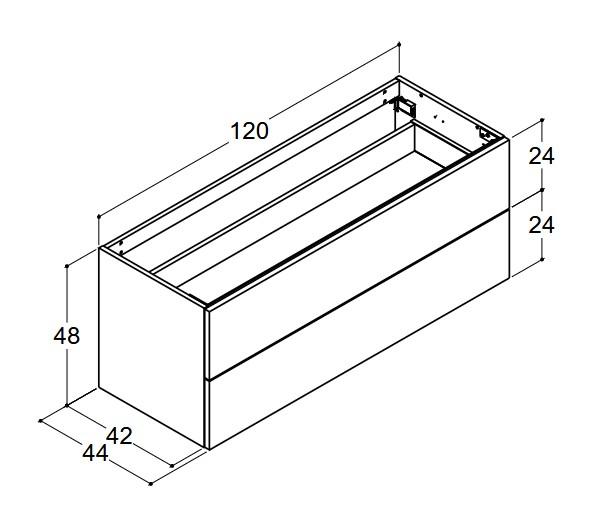 Dansani Luna Urban 120 sideskab m/skuffer - Hvid mat Dansani Luna Urban 120 sideskab m/skuffer - Hvid mat
