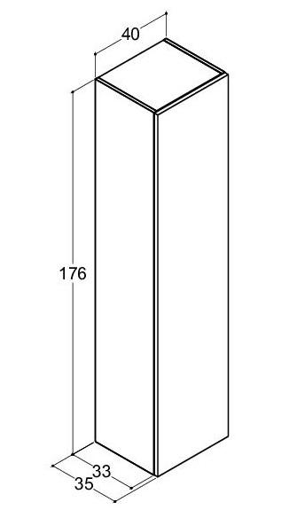 Dansani Luna Urban højskab 40 - Højrehængslet - Varm eg Dansani Luna Urban højskab 40 - Højrehængslet - Varm eg