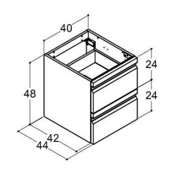 Dansani Luna Urban vægskab 40*48 m/integrerede greb - Valgfri farve Dansani Luna Urban vægskab 40*48 m/integrerede greb - Valgfri farve