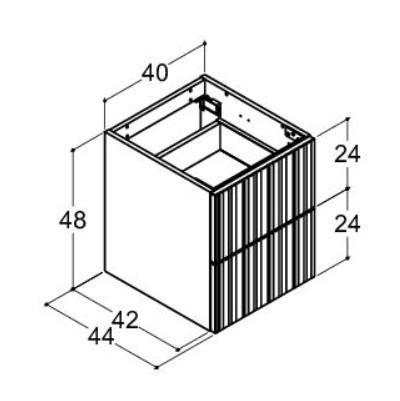 Dansani Luna Urban 40 sideskab m/skuffer og riflet front - Valgfri farve Dansani Luna Urban 40 sideskab m/skuffer og riflet front - Valgfri farve