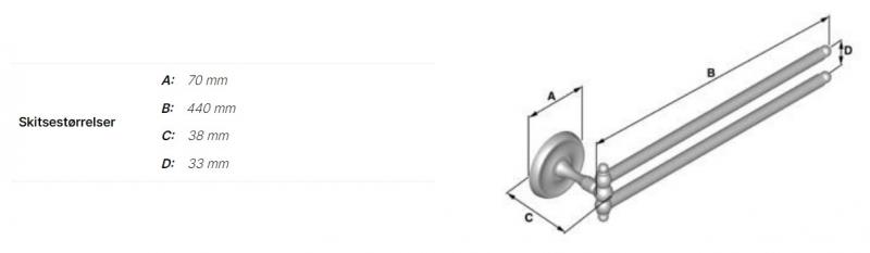 Smedbo Villa svingbar h&aring;ndkl&aelig;destang - Poleret messing