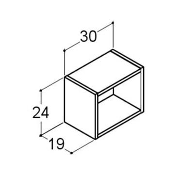 Dansani YOU Urban &aring;bent skab t/v&aelig;g og overskabe 30 cm - Hvid mat
