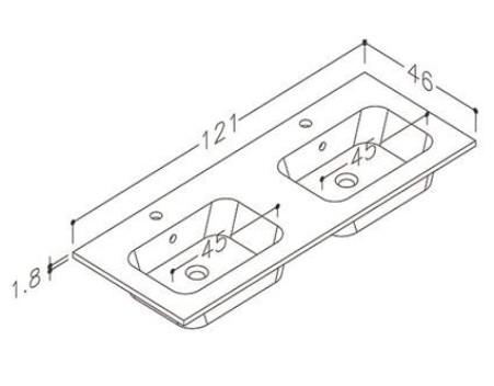 Str&oslash;mberg Lucy 1210 dobbelt m&oslash;belvask - 2 hanehuller