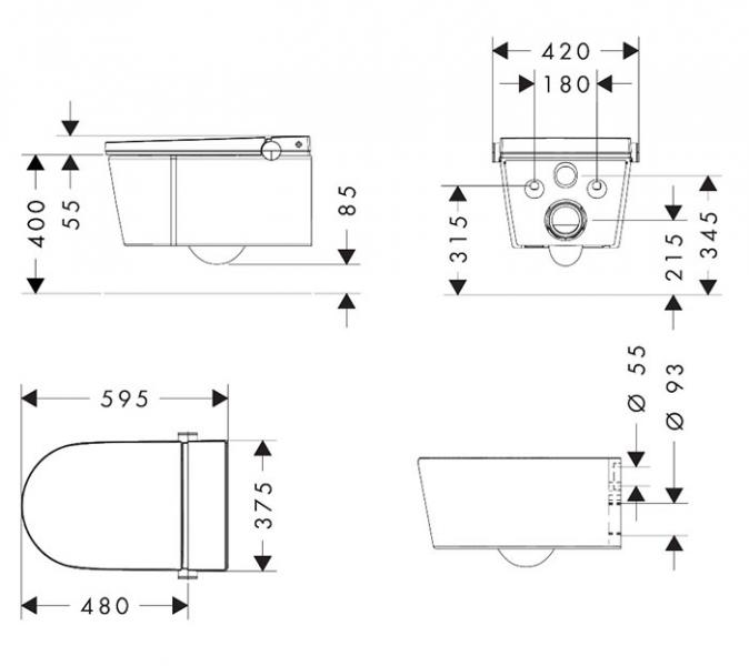 hansgrohe LavaPura Element S bidet toiletpakke m/iFrame cisterne hansgrohe LavaPura Element S bidet toiletpakke m/iFrame cisterne