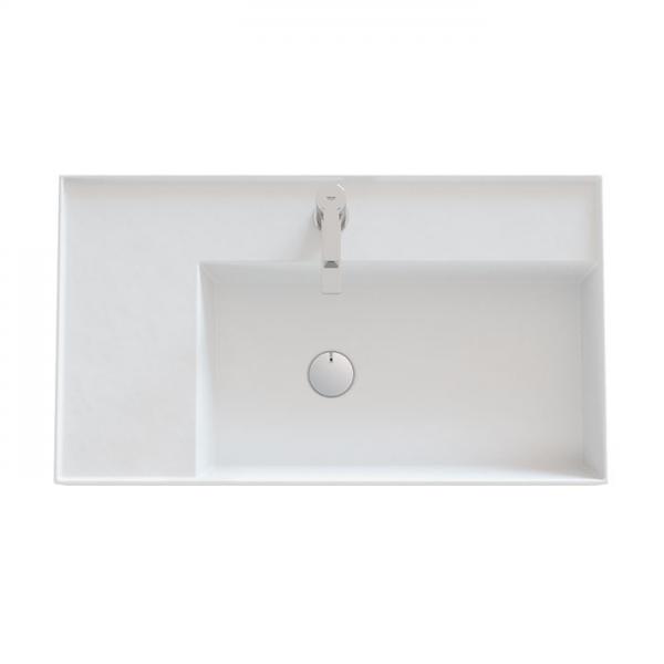 Dansani Luna Azym 81 asymmetrisk håndvask t/møbel - Højre - 1 hanehul Dansani Luna Azym 81 asymmetrisk håndvask t/møbel - Højre - 1 hanehul