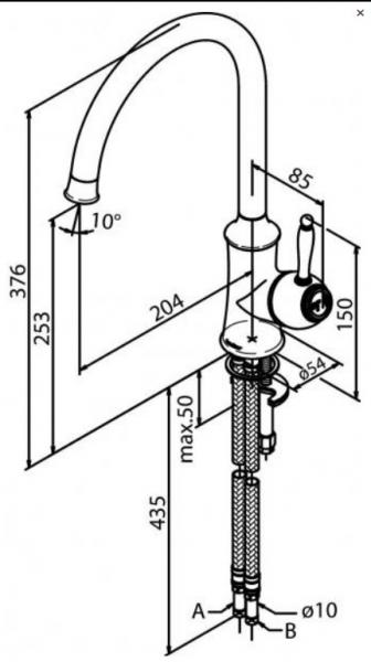 Lavabo Mera 57 porcel&aelig;nsk&oslash;kkenvask m/k&oslash;kkenarmatur i Krom