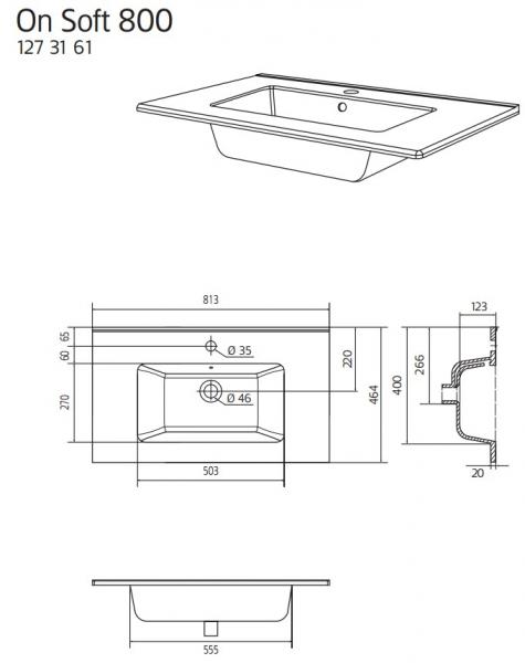 Hafa Grace 80 møbelsæt m/vask - Mat hvid ramme Hafa Grace 80 møbelsæt m/vask - Mat hvid ramme