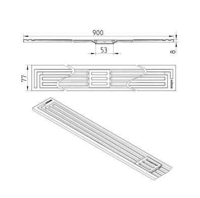 Bl&uuml;cher Art Deco afl&oslash;b 900mm - B&oslash;rstet messing