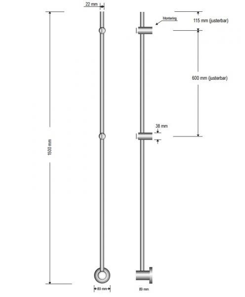 Str&oslash;mberg Tyholt h&aring;ndkl&aelig;det&oslash;rrer - 9x150 cm - Sort