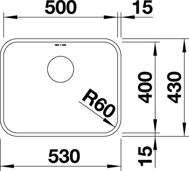 Blanco Supra 500-U k&oslash;kkenvask - Rustfrit st&aring;l