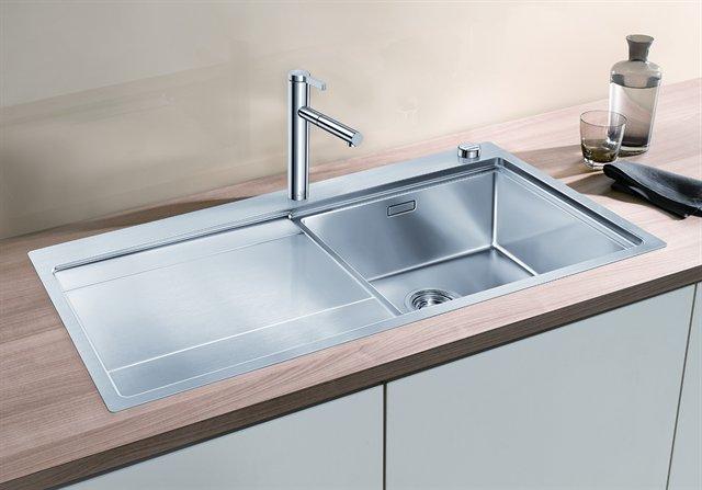 Blanco Divon II 5S-IF k&oslash;kkenvask - Venstrevendt - Rustfrit st&aring;l