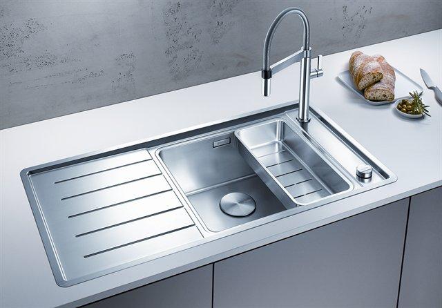 Blanco Andano XL 6 S-IF k&oslash;kkenvask - Venstrevendt - Rustfrit st&aring;l