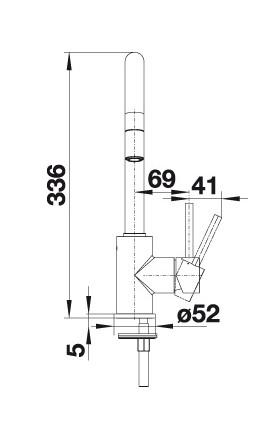 Blanco Mida-S k&oslash;kkenarmatur m/udtr&aelig;k - Sort mat