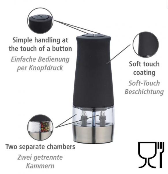 Wenko krydderikværn 2I1 - Sort/klar Wenko krydderikværn 2I1 - Sort/klar