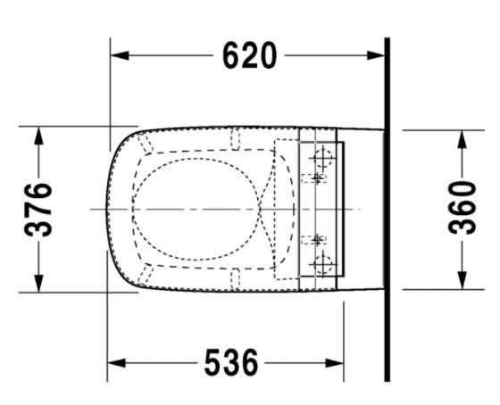 Duravit DuraStyle Rimless hængeskål til sensowash sæde Duravit DuraStyle Rimless hængeskål til sensowash sæde